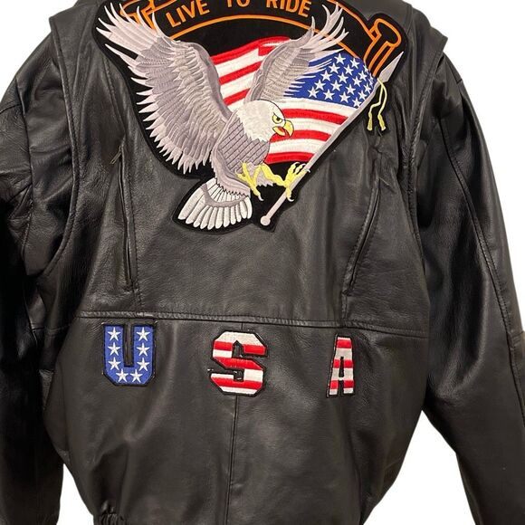 Diamond Plate Leather Women’s Motorcycle Jacket - Picture 9 of 15